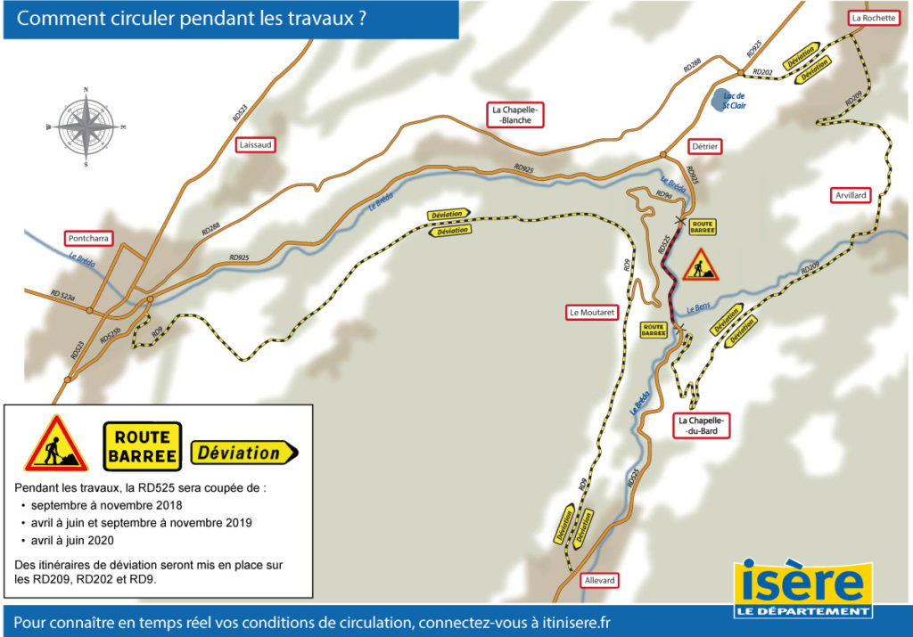 Travaux routiers entre Pontcharra et la Rochette