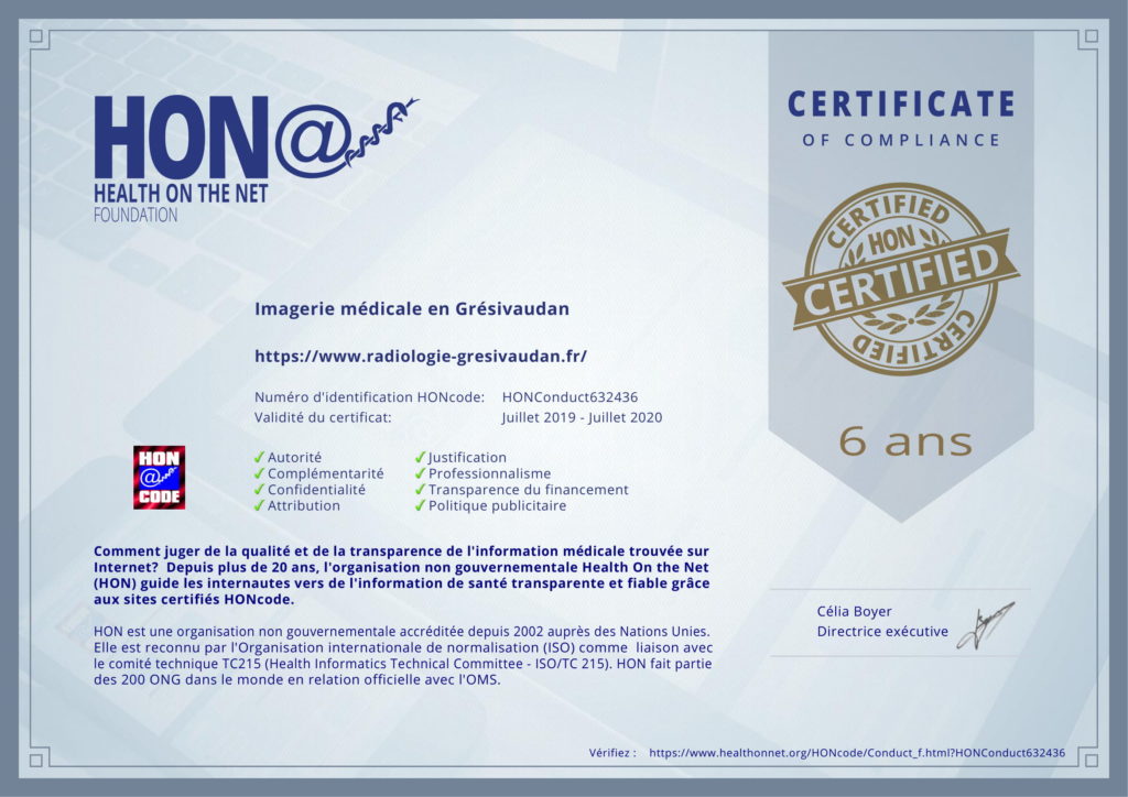 Recertification HON-code du site internet