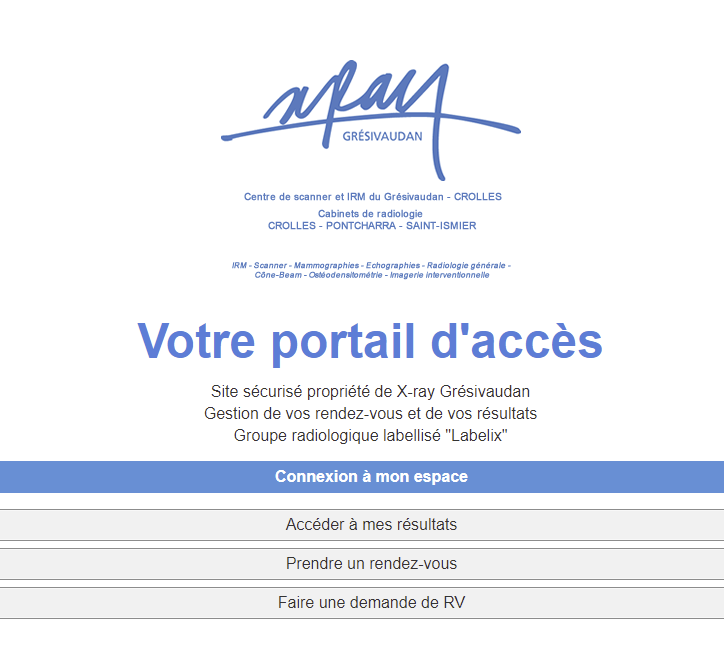 Mise en service du “Portail patient” avec prise de RDV en ligne