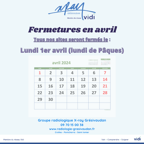 Fermetures en avril