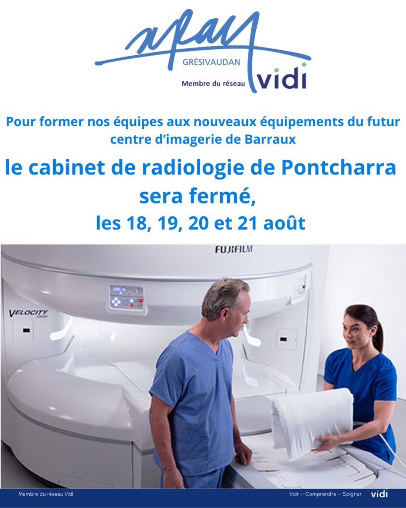 Fermeture du cabinet de Pontcharra les 18, 19, 20 et 21 août